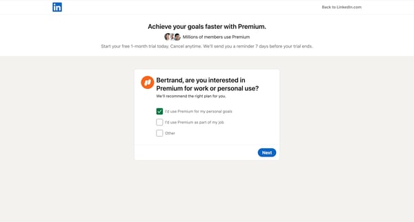 Subscribe to LinkedIn Premium | LinkedIn screen