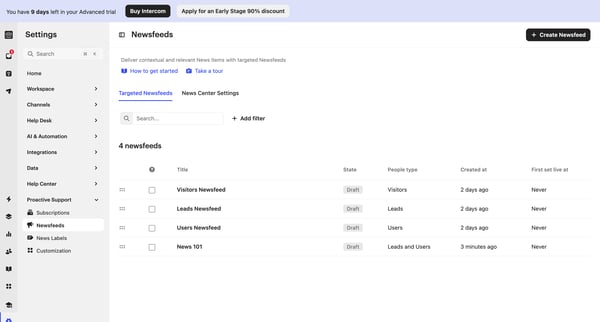 Newsfeeds | Nicelydone Intercom screen