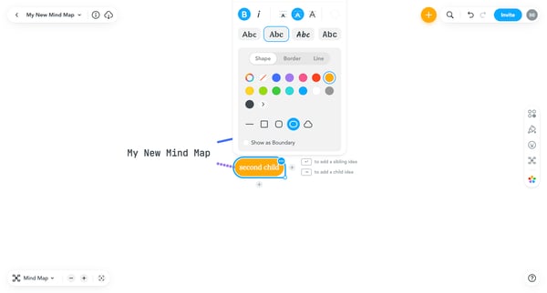 My New Mind Map - MindMeister Mind Map screen