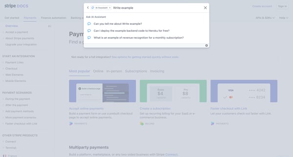 Payments | Stripe Documentation screen