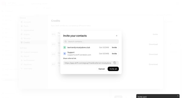 onboarding emails - nicelydone@skiff.com from Skiff