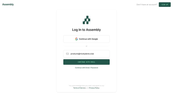 Assembly screen