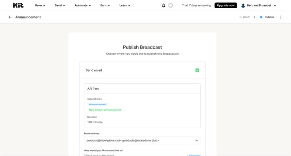 Broadcast - Kit screen