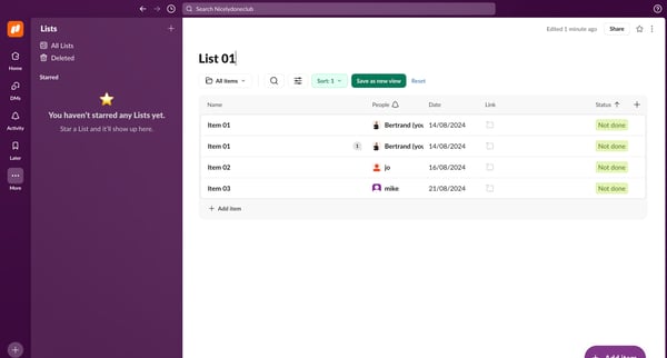List 01 - Nicelydoneclub - Slack from Slack