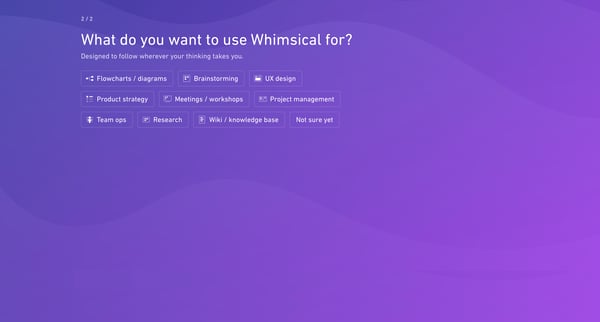 Sign Up | Whimsical screen