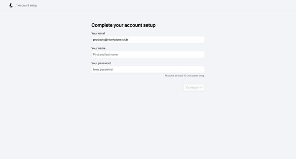 Account setup – Dashboard - Latitude.sh screen