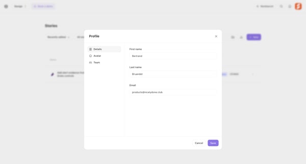 Stories - Tines screen