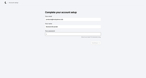 Account setup – Dashboard - Latitude.sh screen