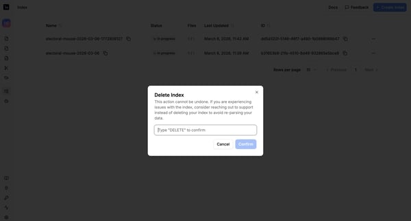 LlamaParse screen