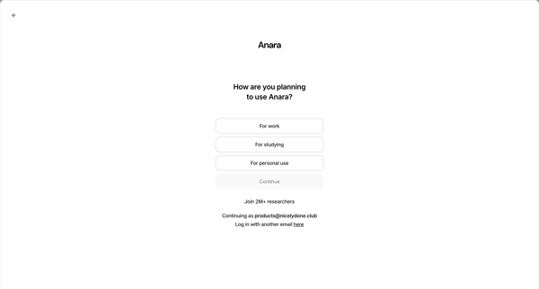 Anara | Faster research screen