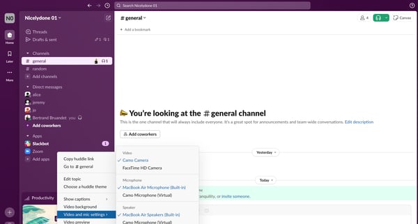 general Channel - Nicelydone 01 - Slack screen