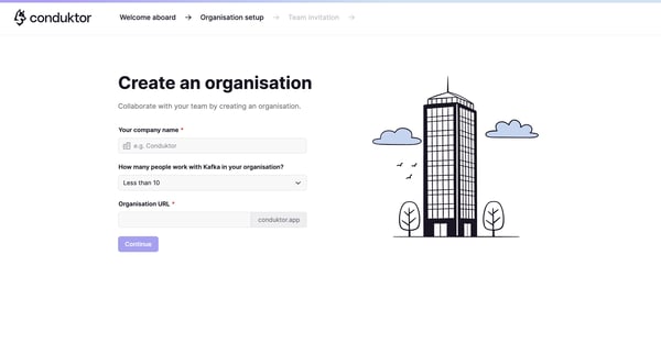 Conduktor Signup screen