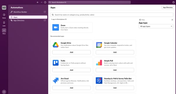 Apps - Nicelydone 01 - Slack screen