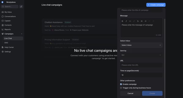 Chatwoot screen