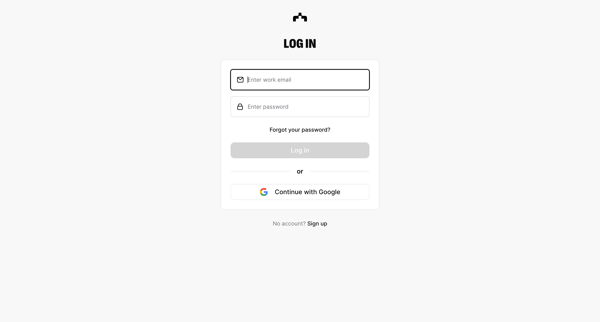 Log in | The Org screen
