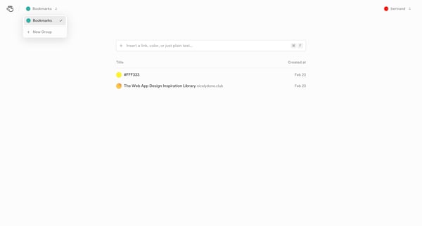 Bookmarks – Basic Bookmarks screen