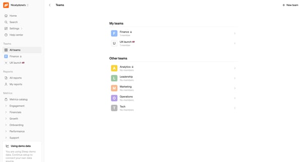 Teams screen
