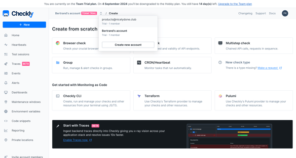 Create from scratch screen