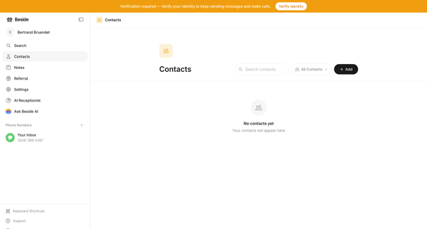 Contacts - Beside screen