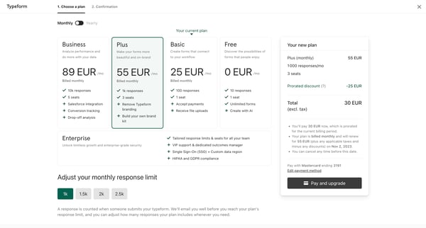 Typeform - Checkout from Typeform