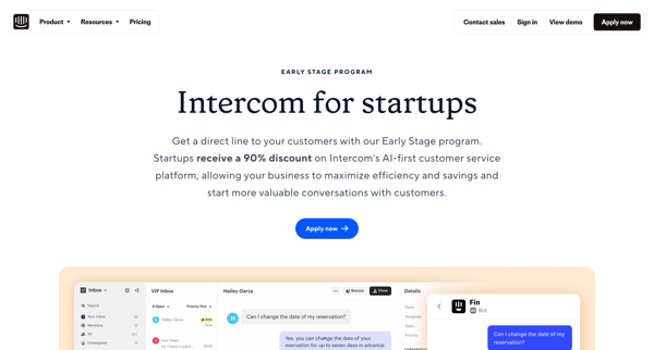 Early Stage | Intercom screen