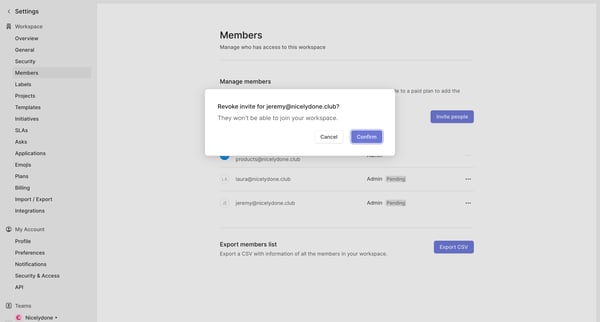 Members screen
