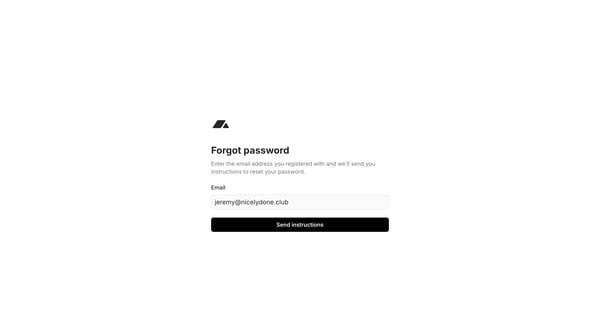 Forgot password - Campsite screen