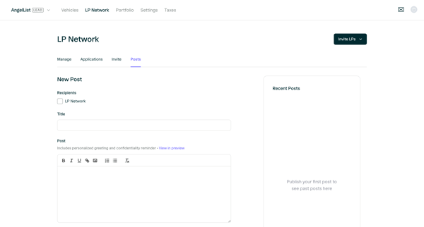 LP Network | AngelList screen