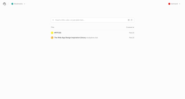 Bookmarks – Basic Bookmarks screen