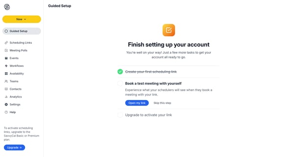 Guided Setup from SavvyCal