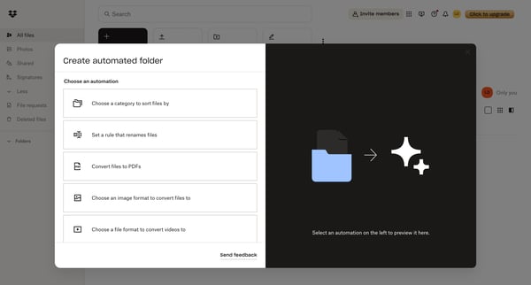 Files - Dropbox screen