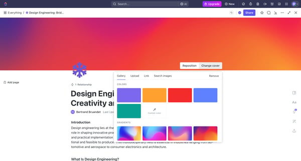 Design Engineering Bridging Creativity and Technical Innovation from ClickUp
