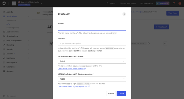 APIs screen