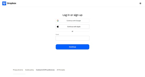 Login - Dropbox from Slack
