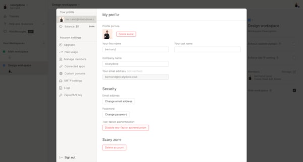 My Profile - QuestionScout screen