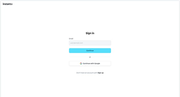 Sign in | Instant screen