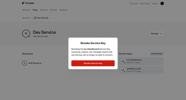 Dev Service | Twingate Admin from Twingate