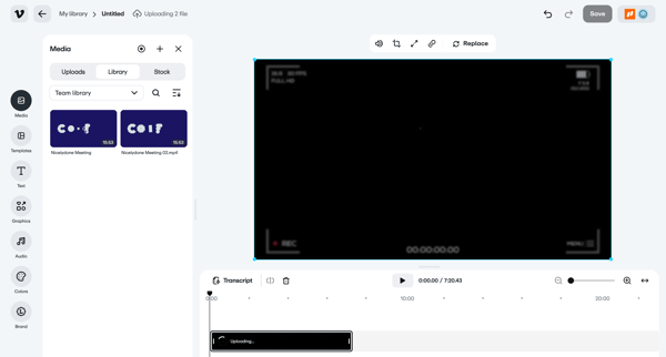 Vimeo screen