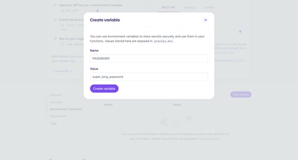 Evervault | Cage Details screen