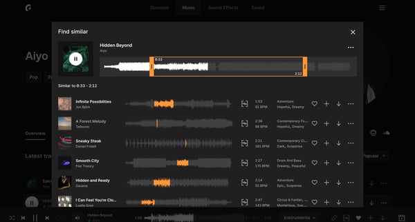 Music by Aiyo | Epidemic Sound screen