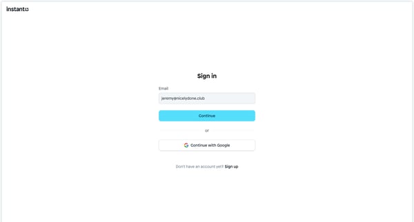 Sign in | Instant screen
