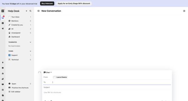 Help Desk | Nicelydone  Intercom screen