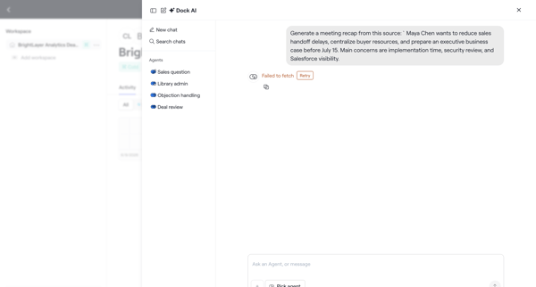 Internal · BrightLayer Analytics Deal Room screen