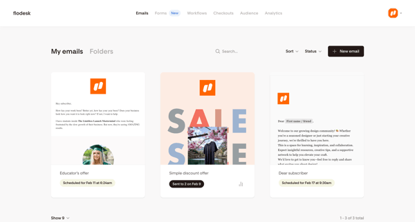 My emails | Flodesk from Flodesk