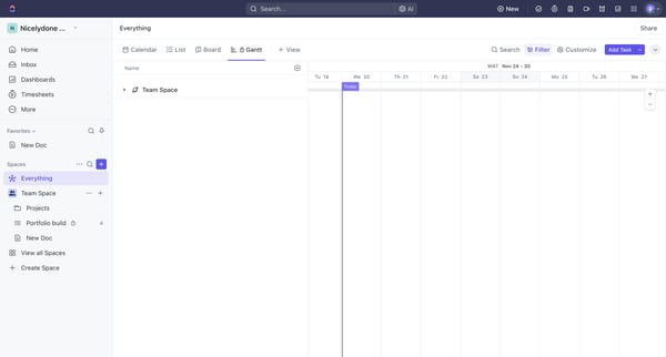Gantt | Everything  Nicelydone Workspace 01 Gantt screen