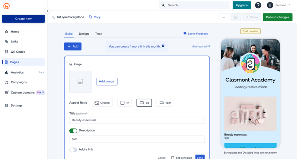 Bitly | Bitly Page screen