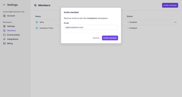 Members screen