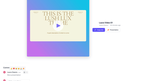 Laura Video 01 — Tella screen