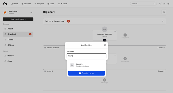 Org chart | The Org screen