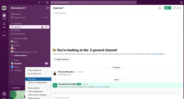 general Channel - Nicelydone 01 - Slack screen